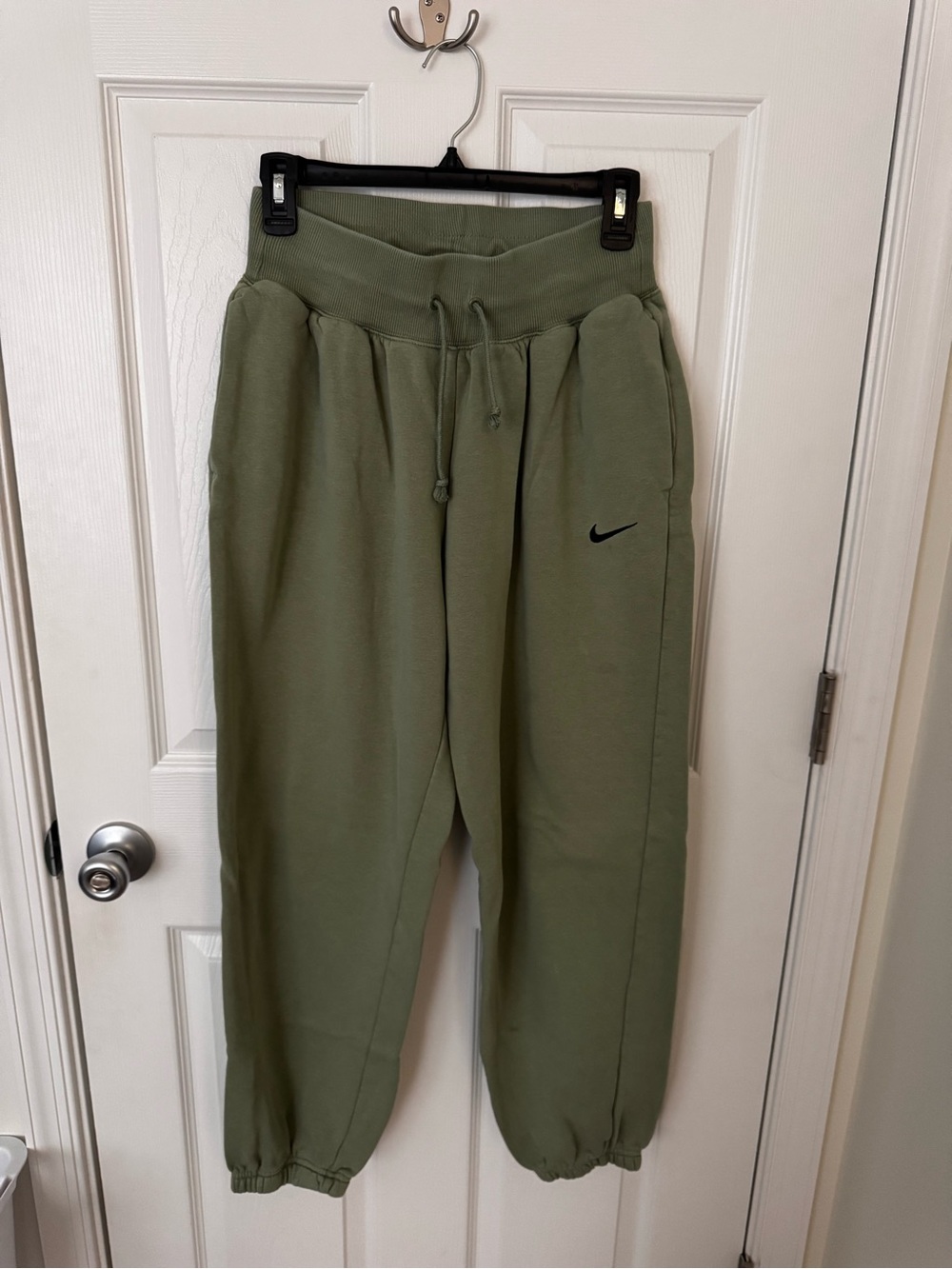 Nike Olive Green Joggers with Black Logo - S